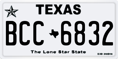 TX license plate BCC6832