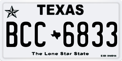 TX license plate BCC6833
