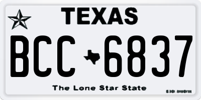 TX license plate BCC6837