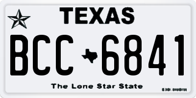 TX license plate BCC6841