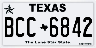 TX license plate BCC6842