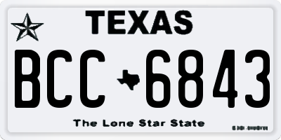TX license plate BCC6843