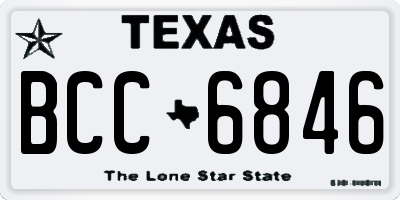 TX license plate BCC6846