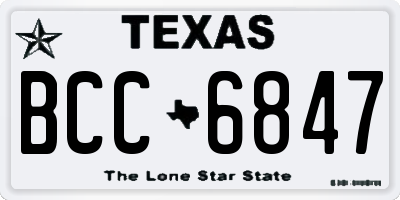TX license plate BCC6847
