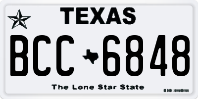 TX license plate BCC6848