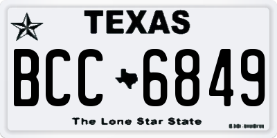TX license plate BCC6849