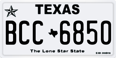 TX license plate BCC6850