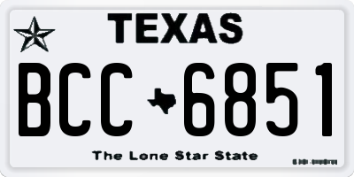 TX license plate BCC6851