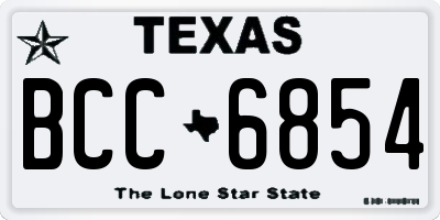 TX license plate BCC6854