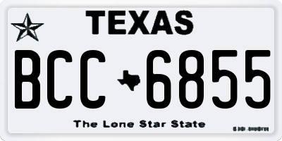 TX license plate BCC6855