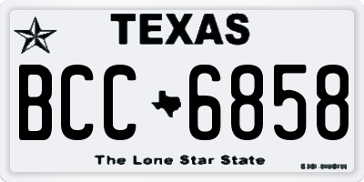 TX license plate BCC6858