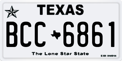 TX license plate BCC6861