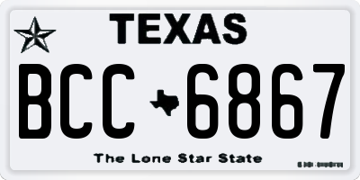 TX license plate BCC6867