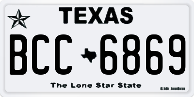 TX license plate BCC6869