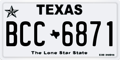 TX license plate BCC6871