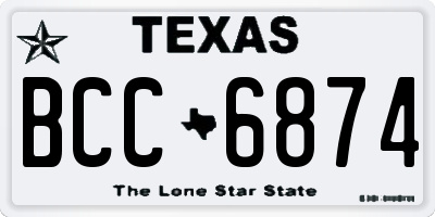 TX license plate BCC6874