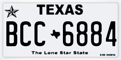 TX license plate BCC6884