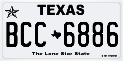TX license plate BCC6886
