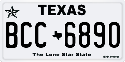 TX license plate BCC6890