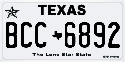 TX license plate BCC6892