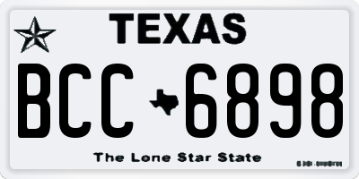 TX license plate BCC6898