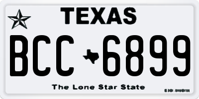 TX license plate BCC6899