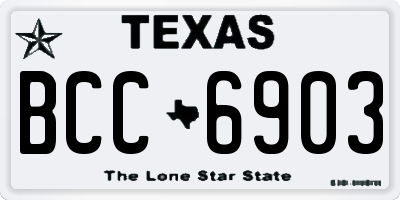 TX license plate BCC6903