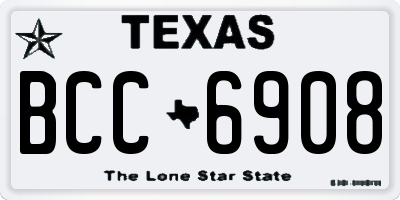 TX license plate BCC6908