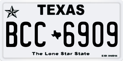 TX license plate BCC6909