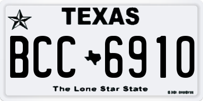 TX license plate BCC6910