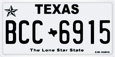 TX license plate BCC6915