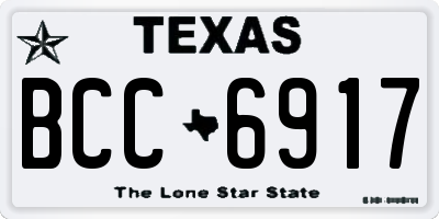TX license plate BCC6917