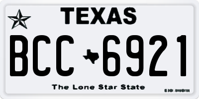 TX license plate BCC6921