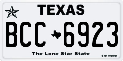 TX license plate BCC6923