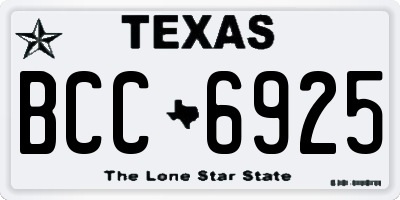 TX license plate BCC6925
