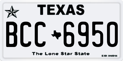 TX license plate BCC6950