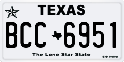TX license plate BCC6951