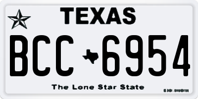 TX license plate BCC6954