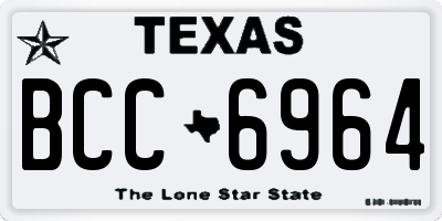 TX license plate BCC6964