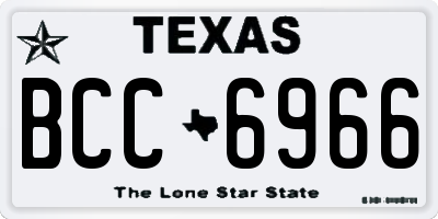 TX license plate BCC6966