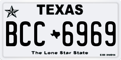 TX license plate BCC6969