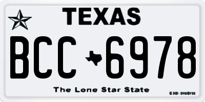 TX license plate BCC6978