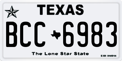 TX license plate BCC6983