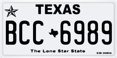 TX license plate BCC6989