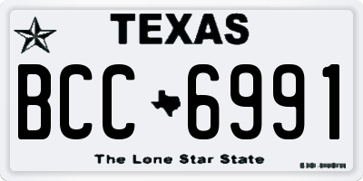 TX license plate BCC6991