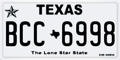 TX license plate BCC6998