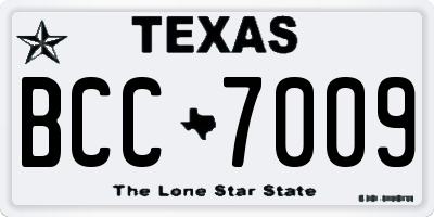 TX license plate BCC7009