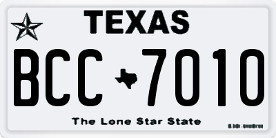 TX license plate BCC7010