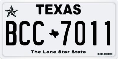 TX license plate BCC7011