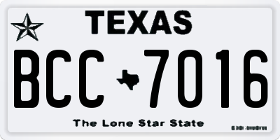 TX license plate BCC7016